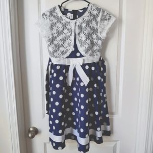 Bonnie Jean Blue Polka Dot Dress